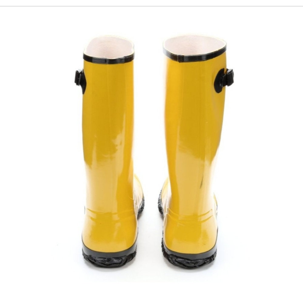 Lined Yellow Rubber Boots Slush Construction Rain - Picture 3 of 7